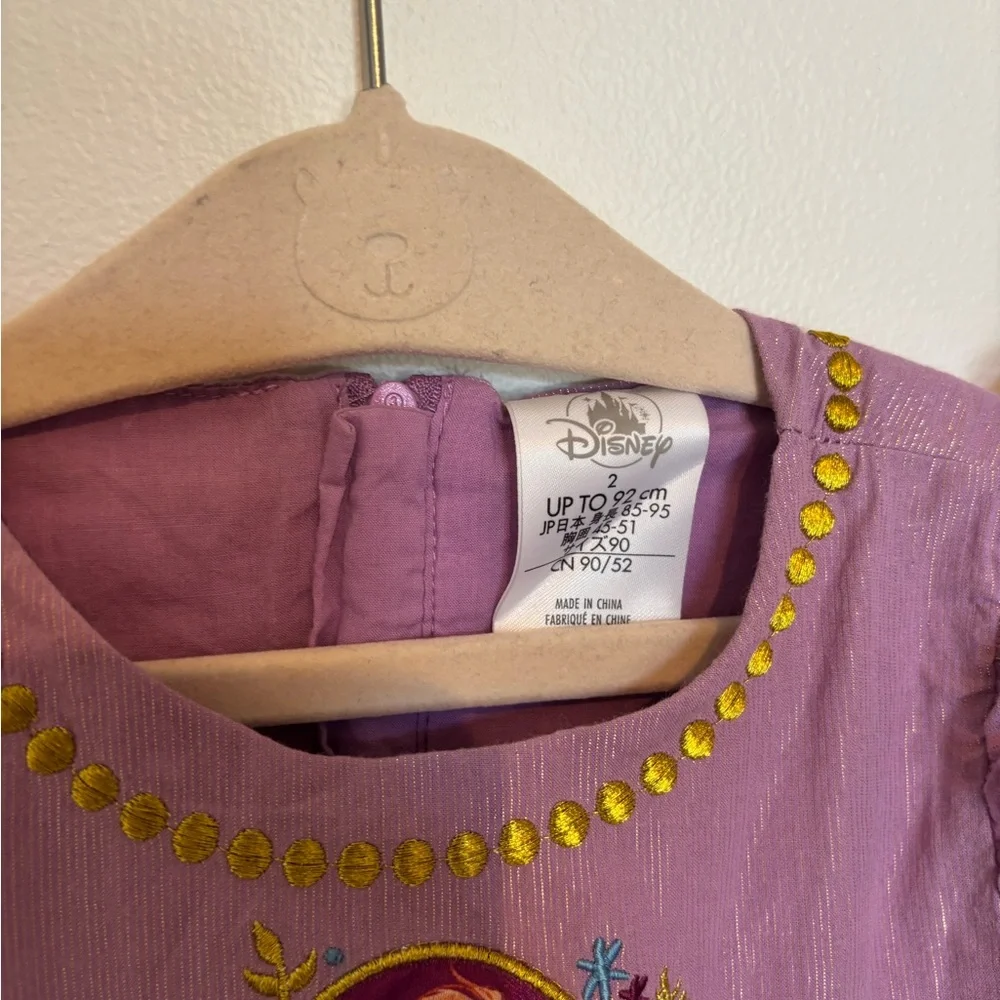 Disney Store Frozen II‎ Purple Anna Dress Embroidered Gold Glitter Girls Size 2